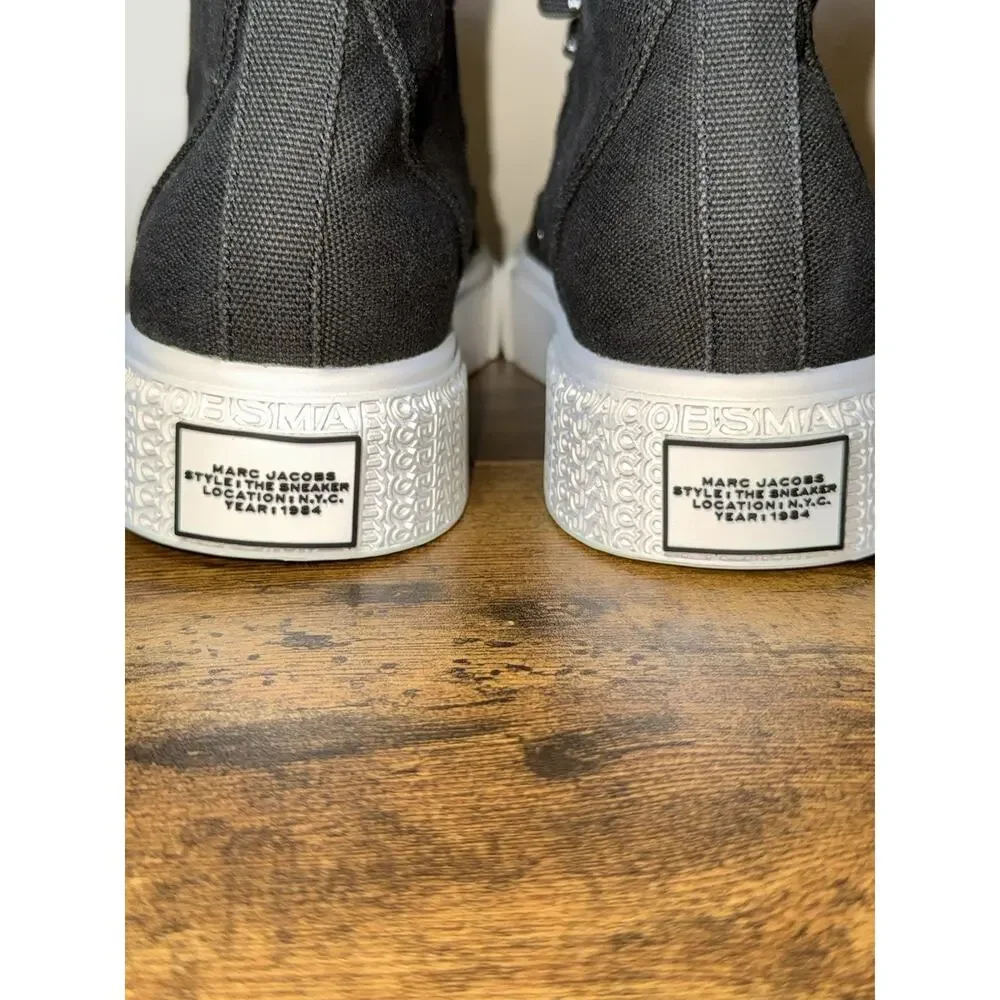 Marc Jacobs The High Top Sneaker Black Canvas EU 42 W12 M9 New $225
